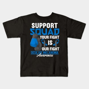 Support Awareness Squad I Eye Cancer  Ocular Melanoma Kids T-Shirt